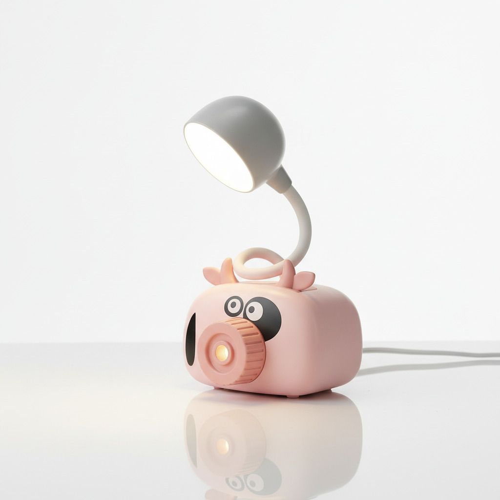 Cute Cow Rechargeable LED Study Lamp with Pen Holder & Sharpener Study Lamp-image-29