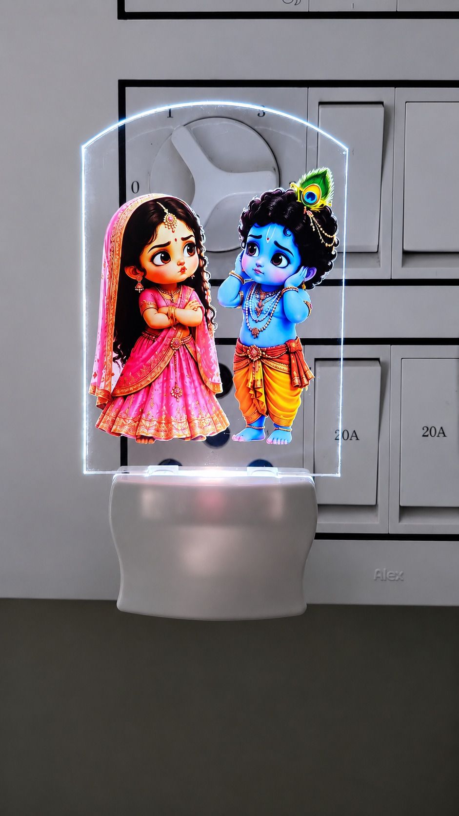 ukani Bal Krishna Radha UV Printed LED 2-Pin Plug-in Night Light for Home Temple Night Lamp-picture-22