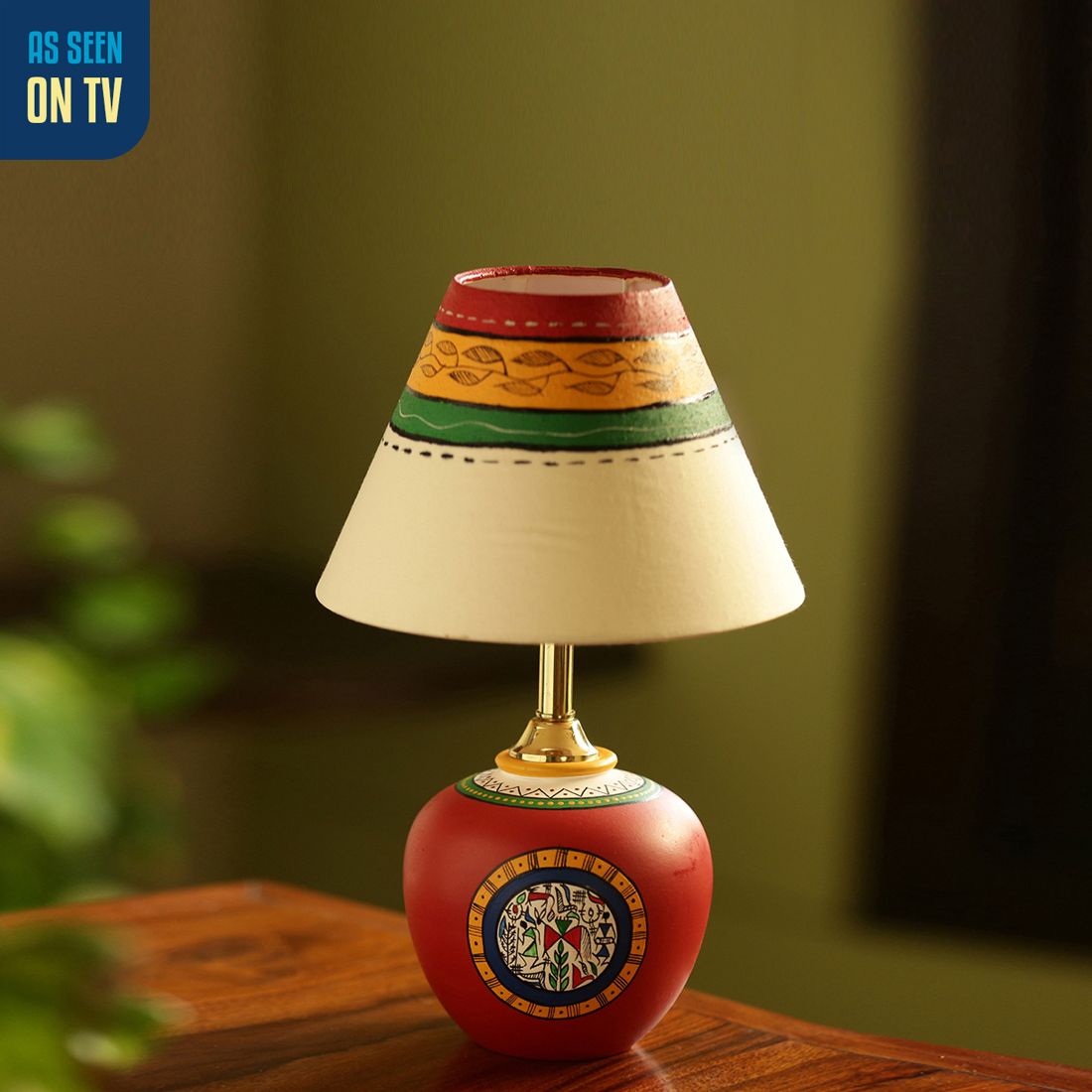 exclusivelane Warli Handpainted With Matki Base Table Lamp-picture-11