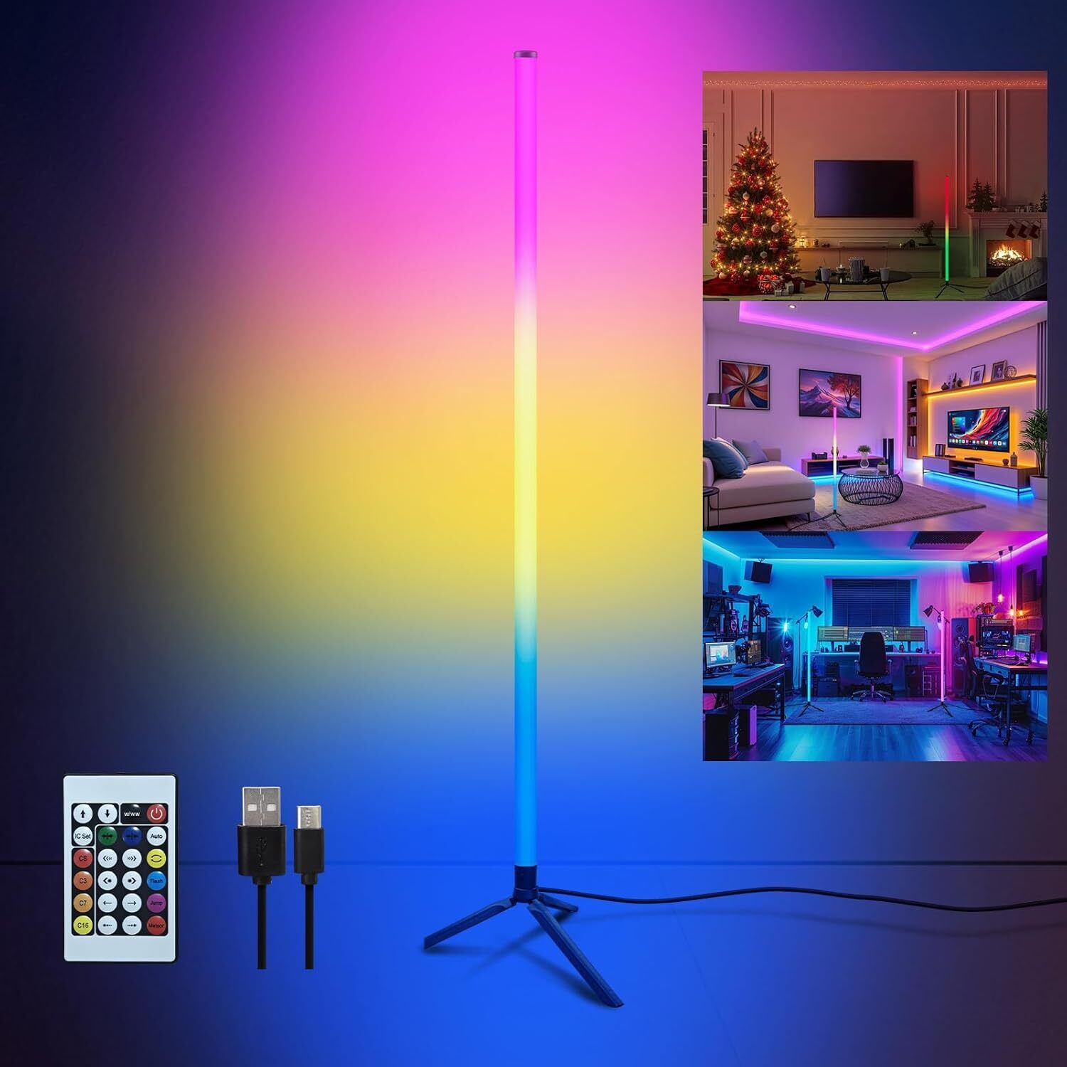 RGB Mood LED Floor Lamp USB Night Lamp-image-3