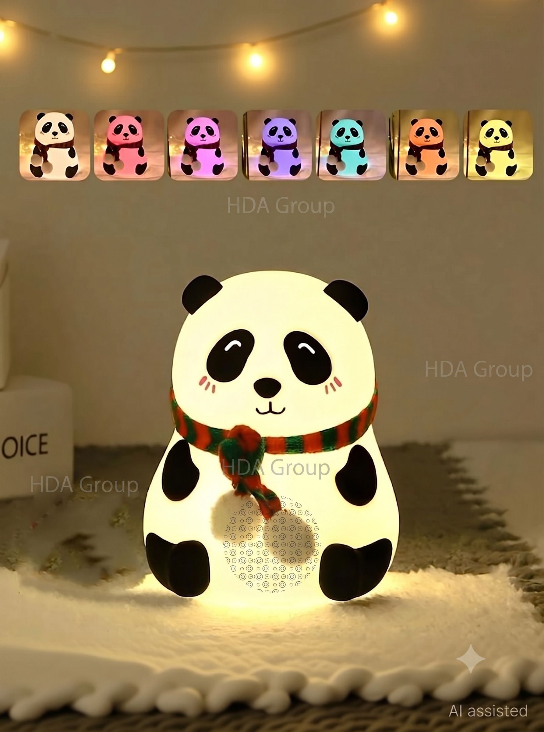 hda group Cute Panda Silicone USB Rechargeable Night Lamp Touch Control Gift Light Night Lamp-picture-34