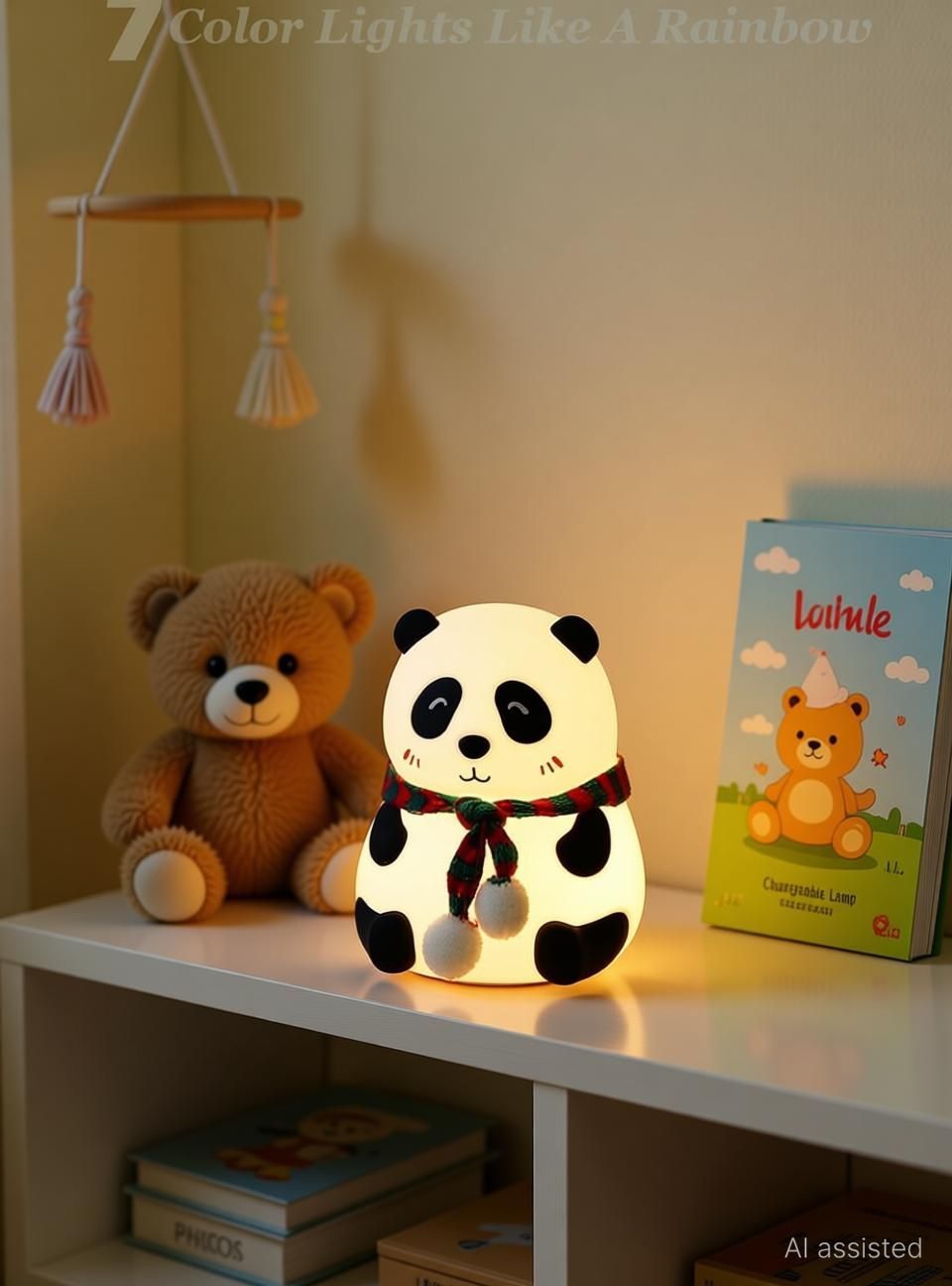 Silicone Panda Lamp – LED Night Light | Chargeable Lamp | Panda with a Muffler Night Lamp-image-22