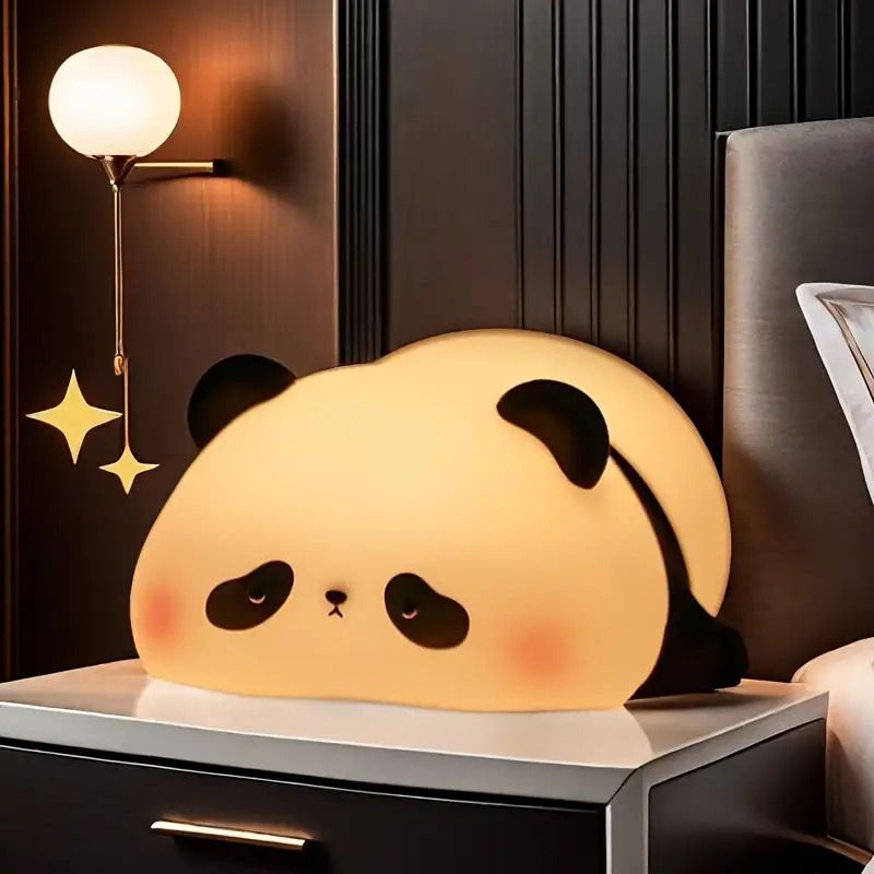 Sleeping Panda Light Lamp Silicone USB Rechargeable 7-Colors Changing Light Night Lamp-image-8