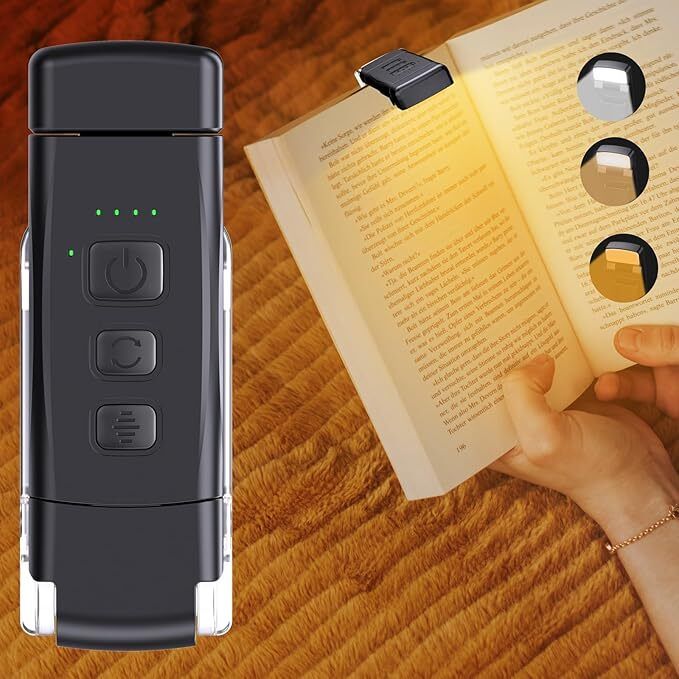 LED Book Reading Light 3 Eye-Protection Color & 5 Brightness Adjustable Portable Study Lamp-image-48