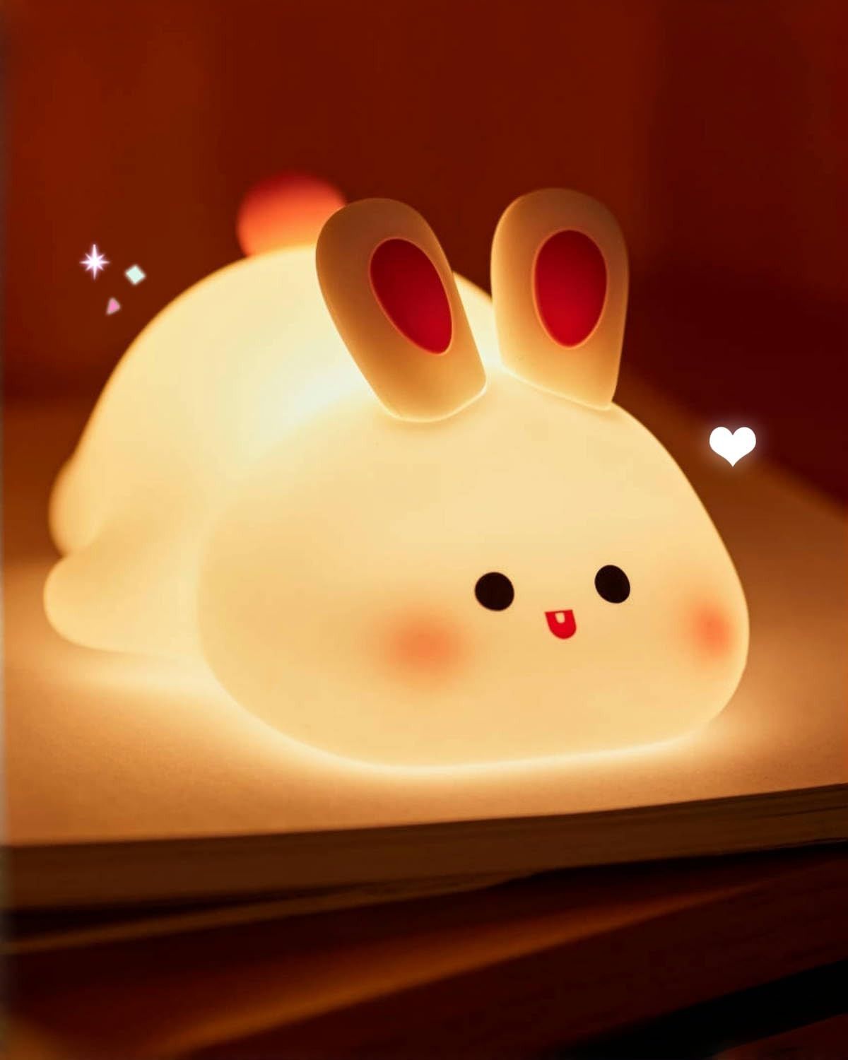 Mini Rabbit Night Light – Yellow LED Decorative Lamp for Kids, Girls, Boys Night Lamp-image-41