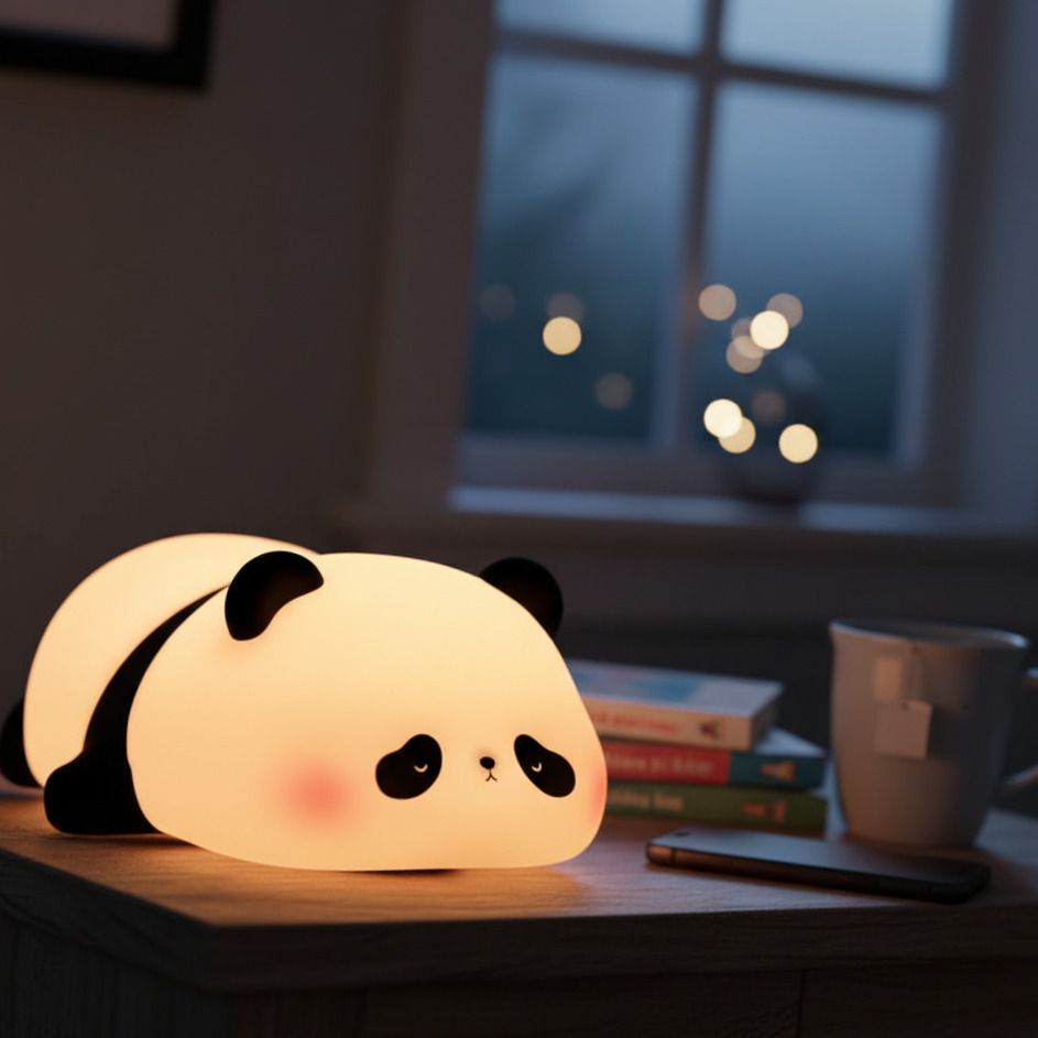 Sleeping Panda Night Lamp | USB Rechargeable Soft Silicone LED Light Night Lamp-image-42