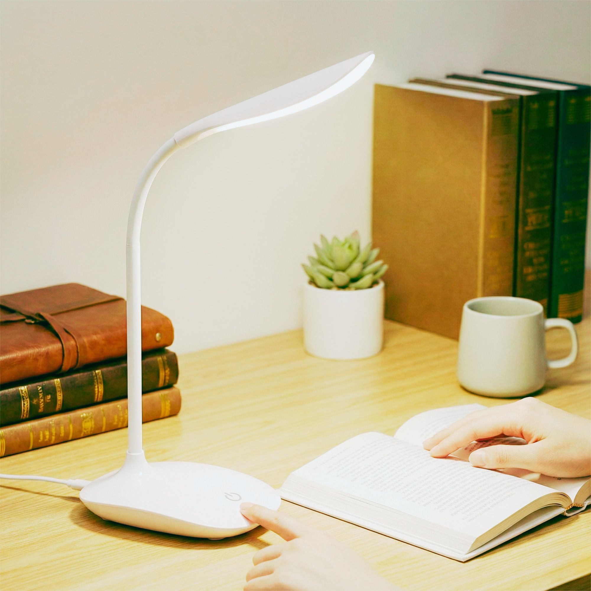 mansaa LED Flexible Neck Desk Lamp with Touch Control, USB Rechargeable Table Lamp, Study Lamp-picture-13