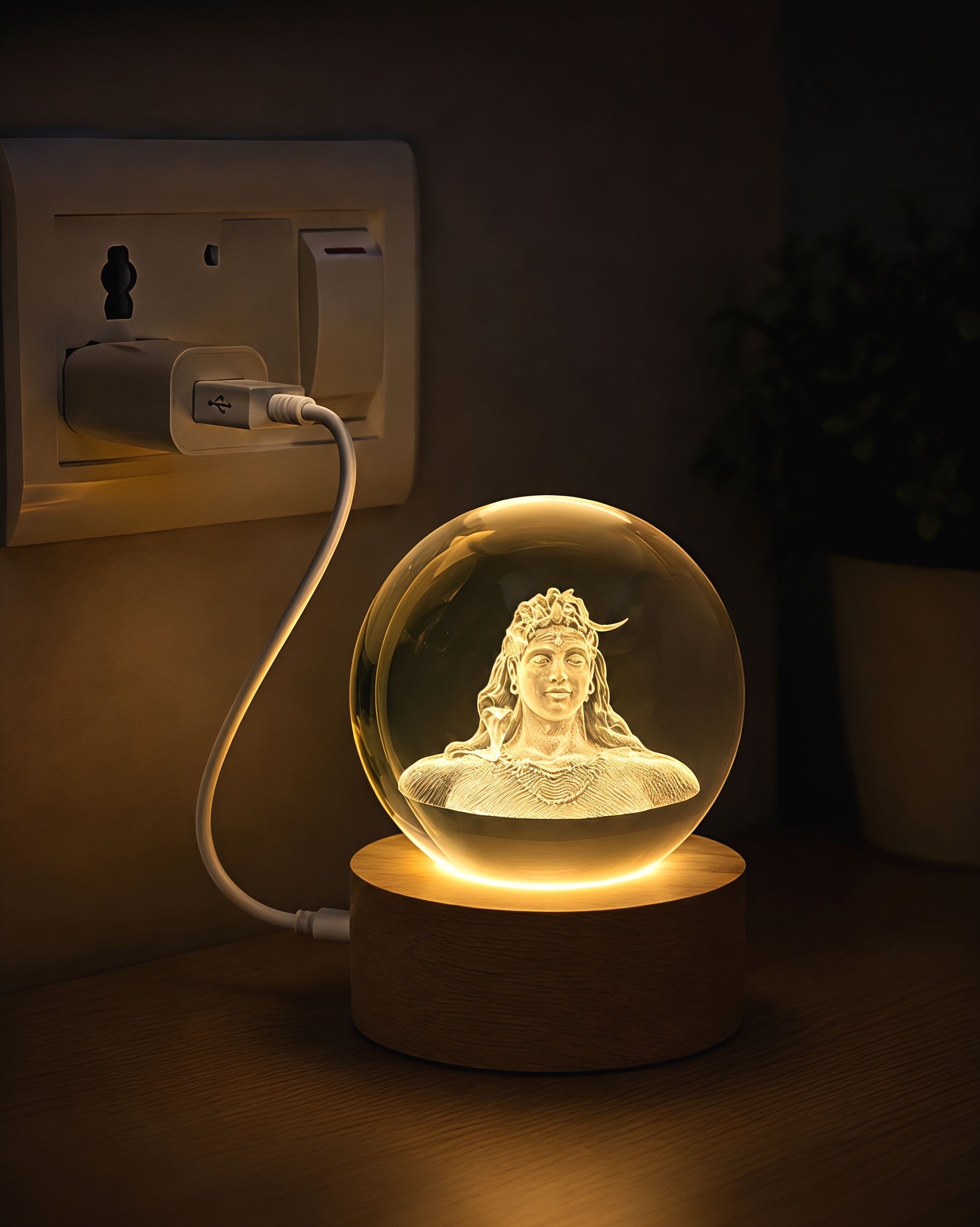 3D Adi Shankra Crystal Ball Night Light Night Lamp-image-41
