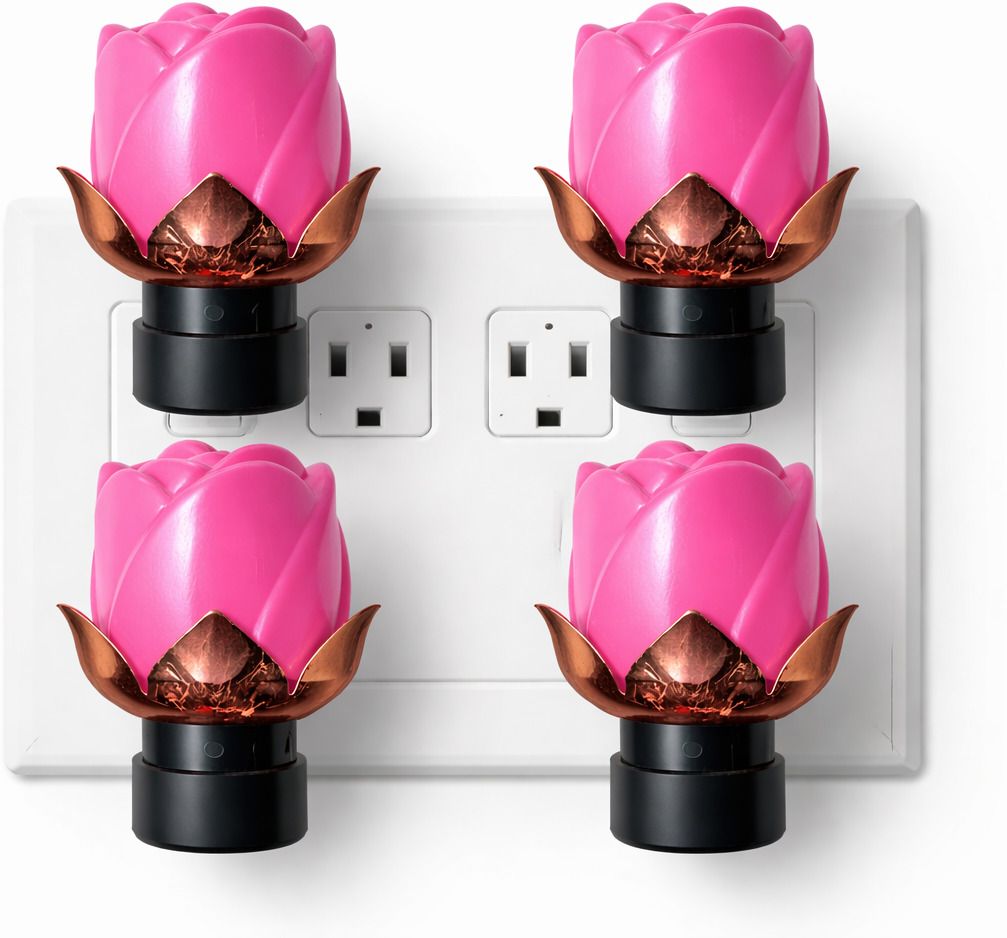 sudo Pack of 4 LED Rose Night Light Plug-in Lamp for Bedroom, Decor, Balcony use Night Lamp-picture-0