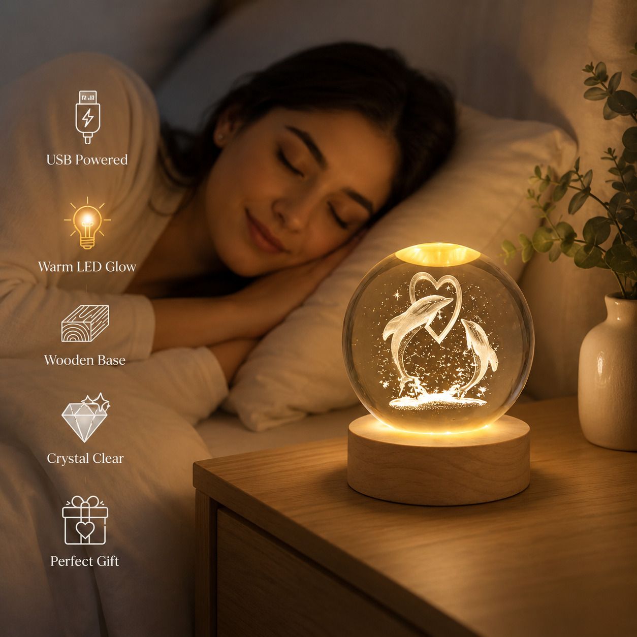 tranzios 3D Dolphin Crystal Ball Night Lamp-AF35VC Table Lamp-picture-16