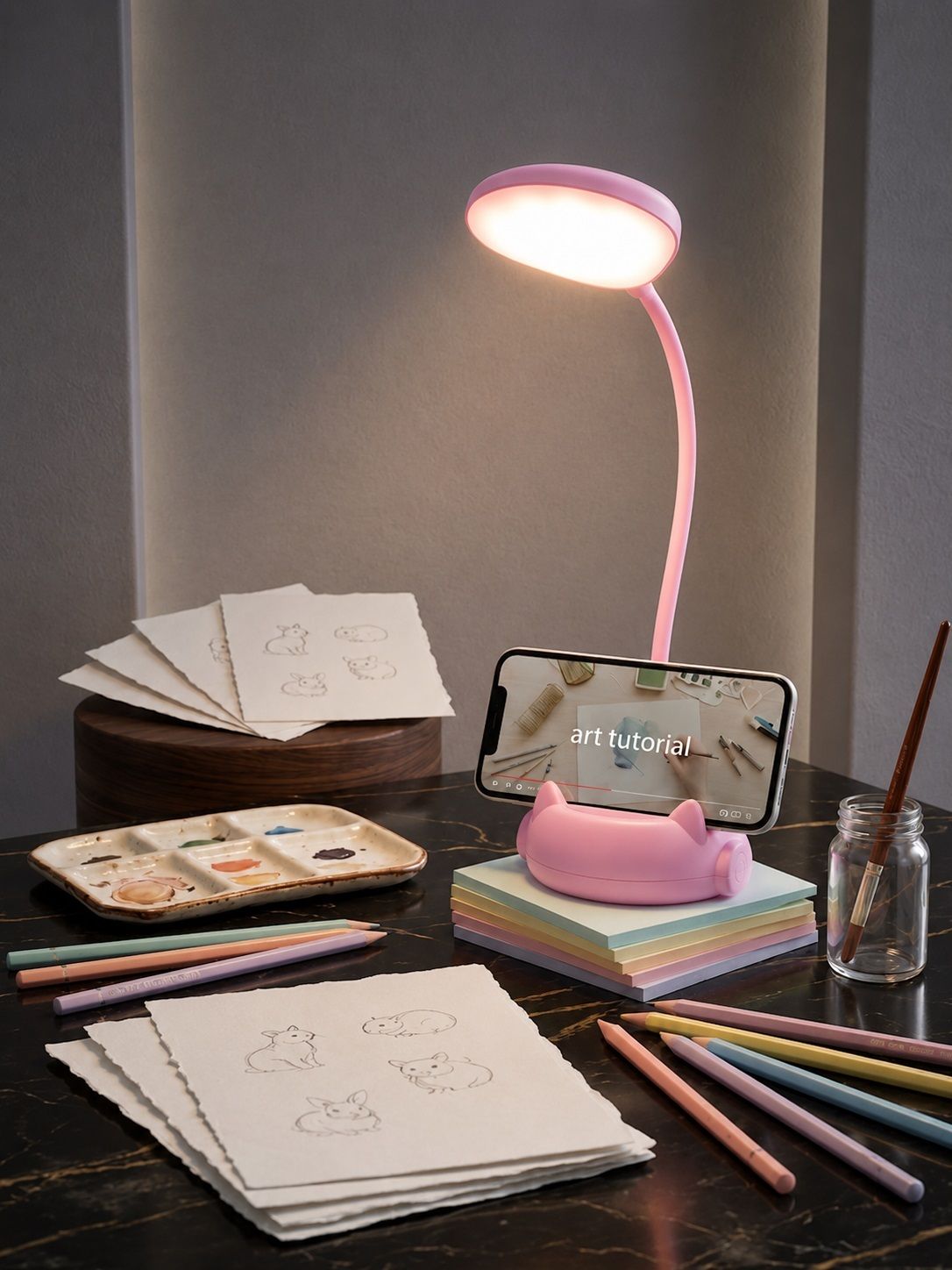 imnishnay Eye-Care LED Study Lamp for Children – Cute Rabbit Design USB Rechargeable Table Lamp-picture-19