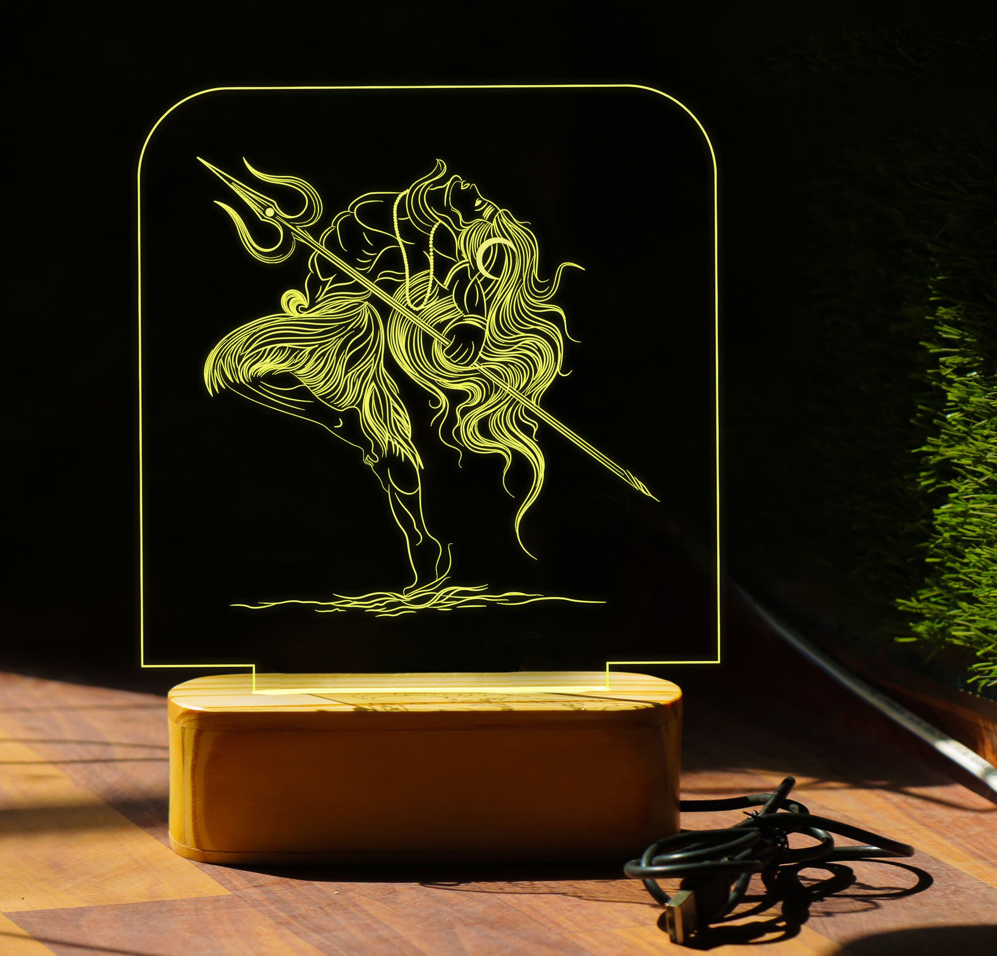 Lord Shiv Ji LED Desk Night Lamp with Acrylic Panel & Wooden Base Night Lamp-image-32