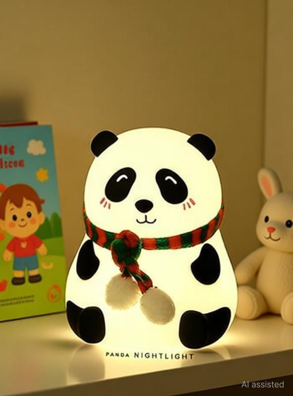 Cute Panda Silicon USB Rechargeable Night Light Lamp with Gesture Control Sensor Night Lamp-image-41