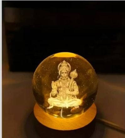 Hanuman Ji 3D Flemingo Crystal Ball Night Lamp Table Lamp-image-35