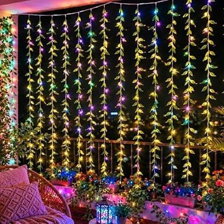 Artificial Leaf Curtain Lights – 200 LED Multicolour Fairy String Lights Table Lamp-image-2