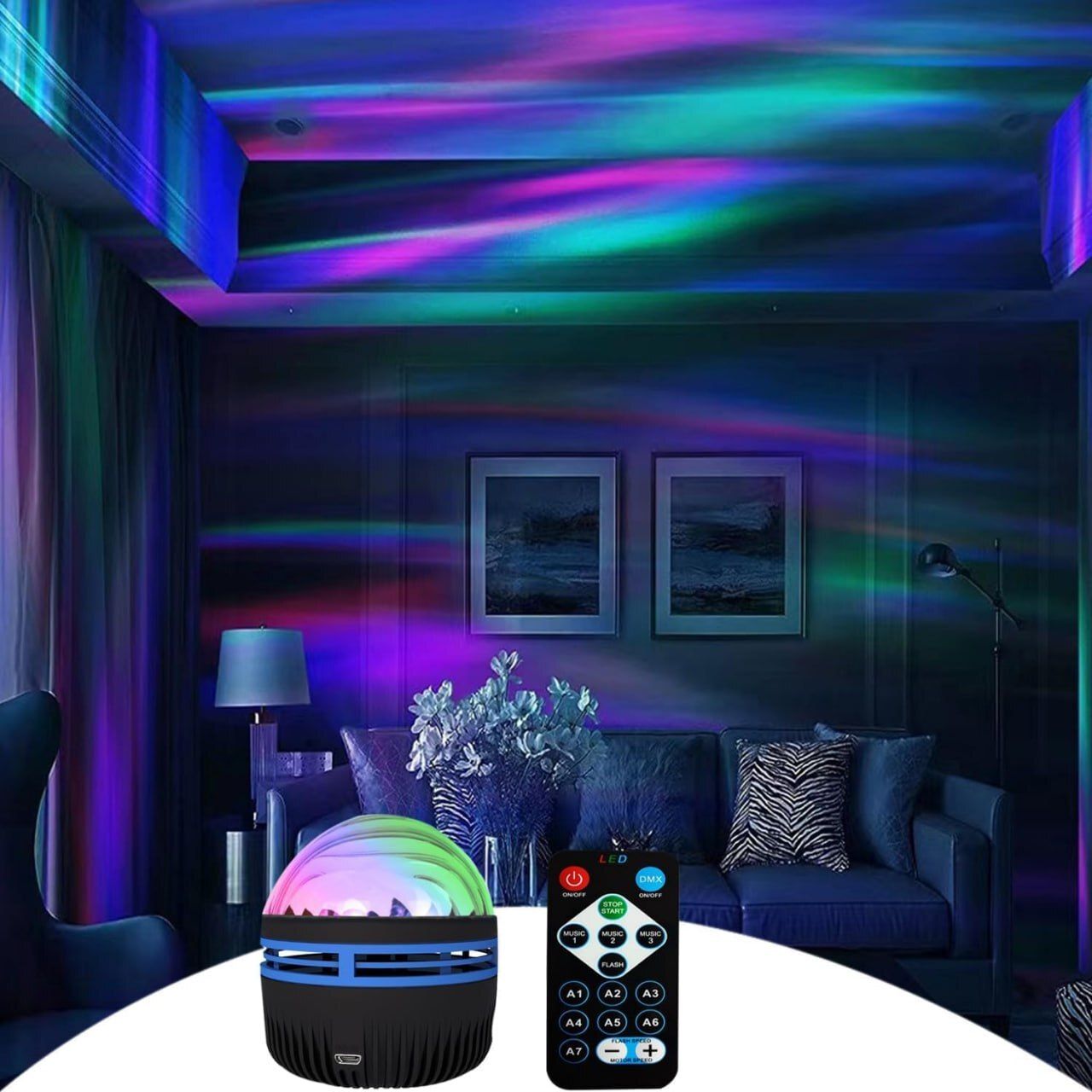 Northern Lights Waves LED Projector Light, Sky Projector Galaxy Night Light Night Lamp-image-14