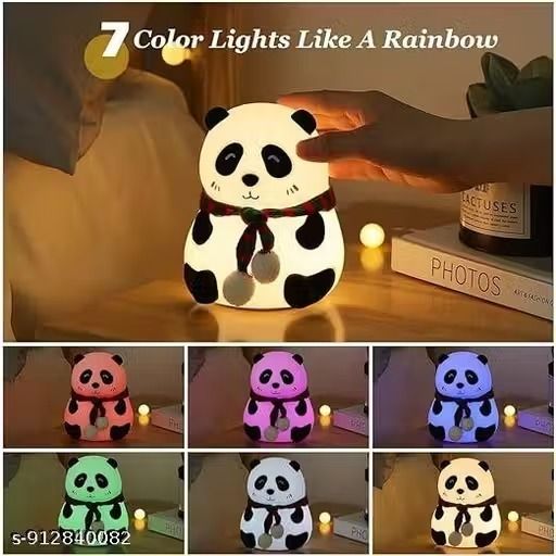 Cute Silicone Panda Light Lamp,7-Color Changing Light Gesture Control Night Lamp-image-29