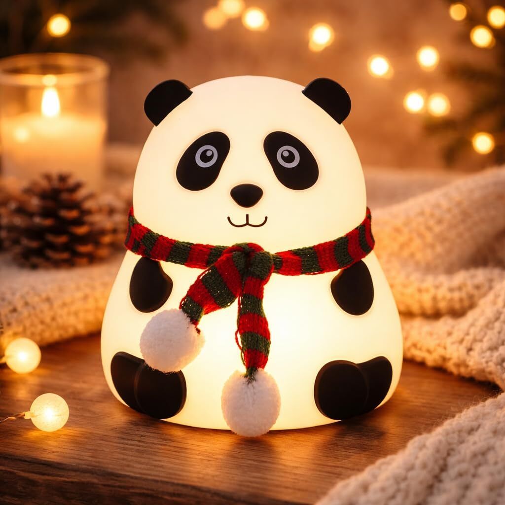 vermaji Cute Panda Silicone LED Night Lamp for Kids Bedroom & Home Decor Night Lamp-picture-0