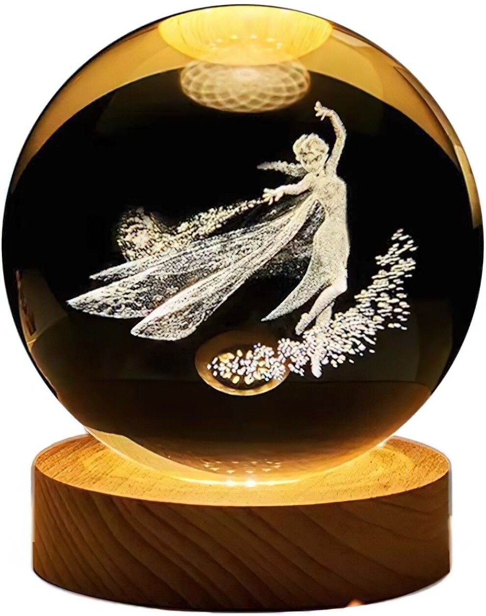 rv mart 3D Frozen Let It Go Elsa 8CM Crystal Ball Night Lamp Table Home Decoration Gift Table Lamp-picture-26