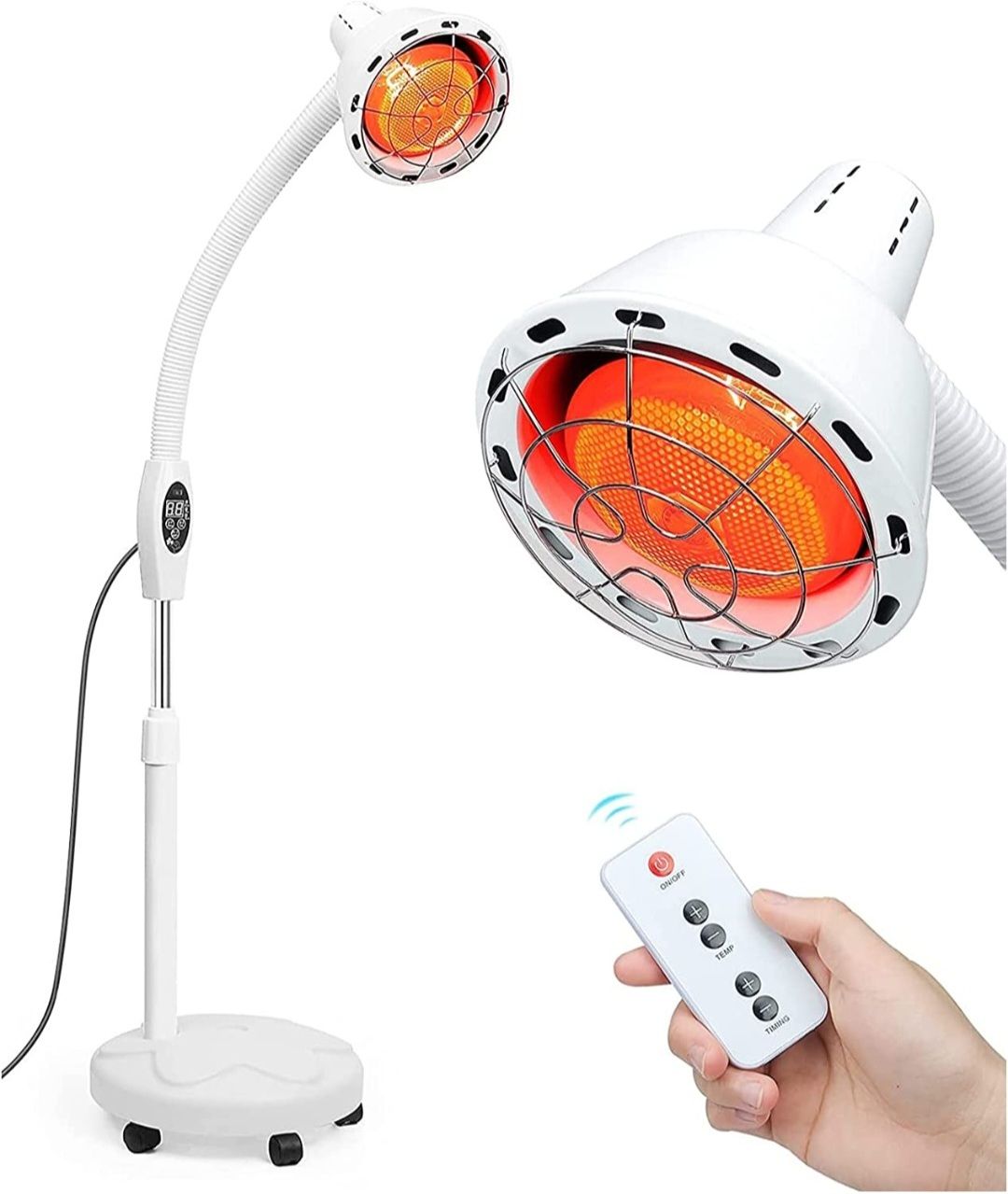 Physio Therapy Infra Red Heat Lamp With Stand & (Wheels)For Muscles Pain Relief Table Lamp-image-32
