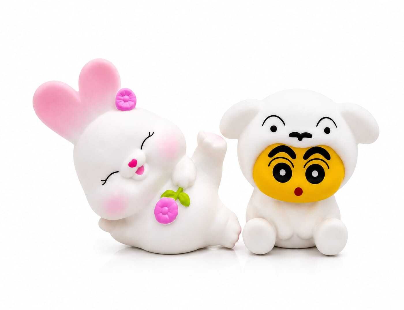 Cute Bunny & Shinchan Shiro Night Lamp Combo Night Lamp-image-47