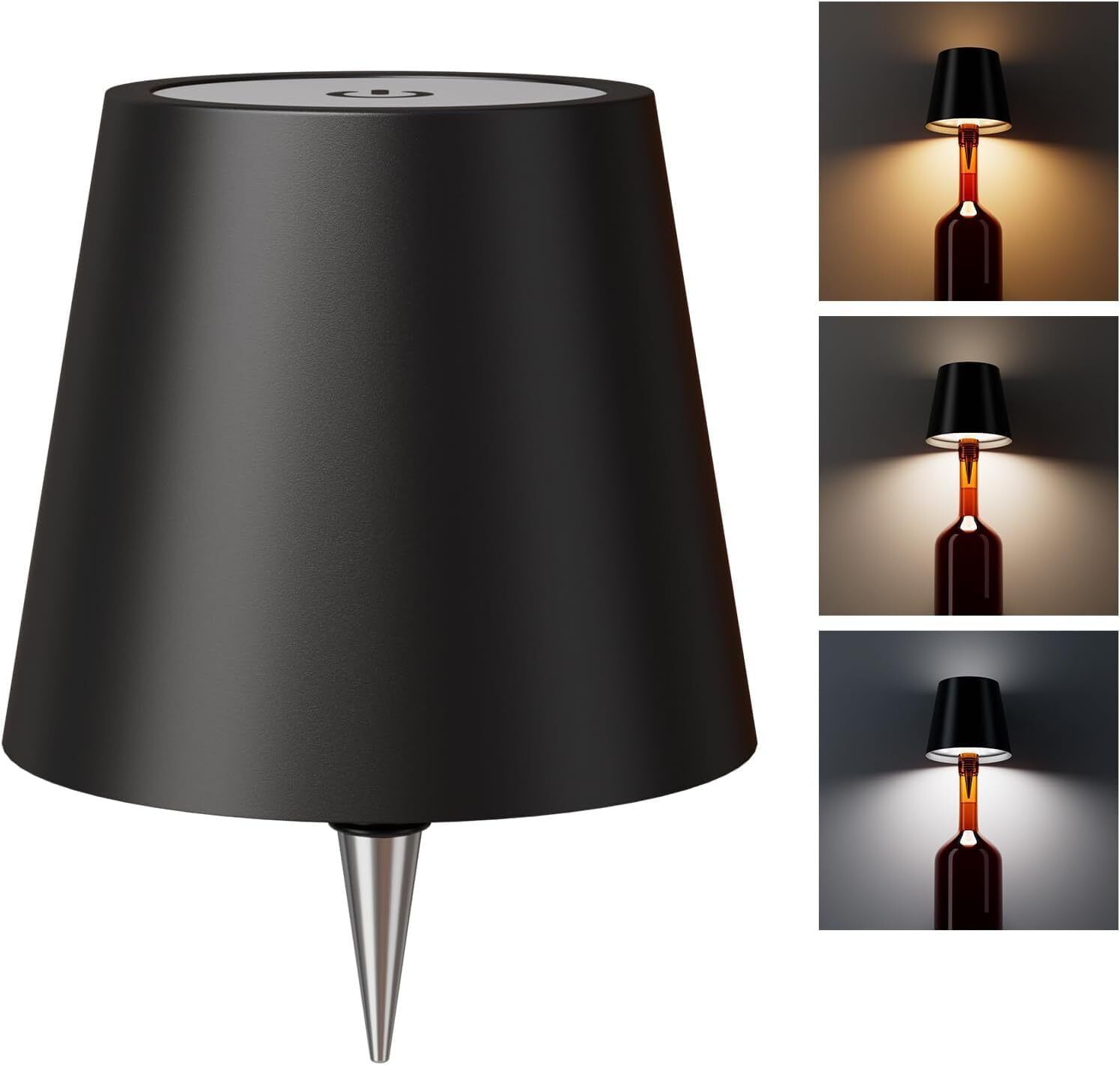Wireless Bottle Lamp Shade 3 Color Temperature Dimming Light Lamp Table Lamp-image-11