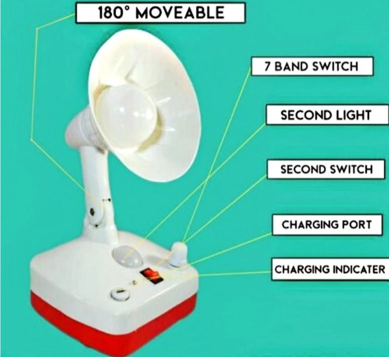 5 hrs Lantern Emergency Light (White Red) Study Lamp-image-36