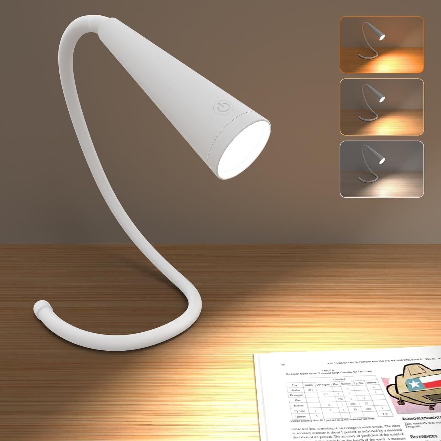 cymnix Study Lamp Rechargeable Book Reading Light - 3 Color Multifunction Neck LED Study Lamp-picture-35
