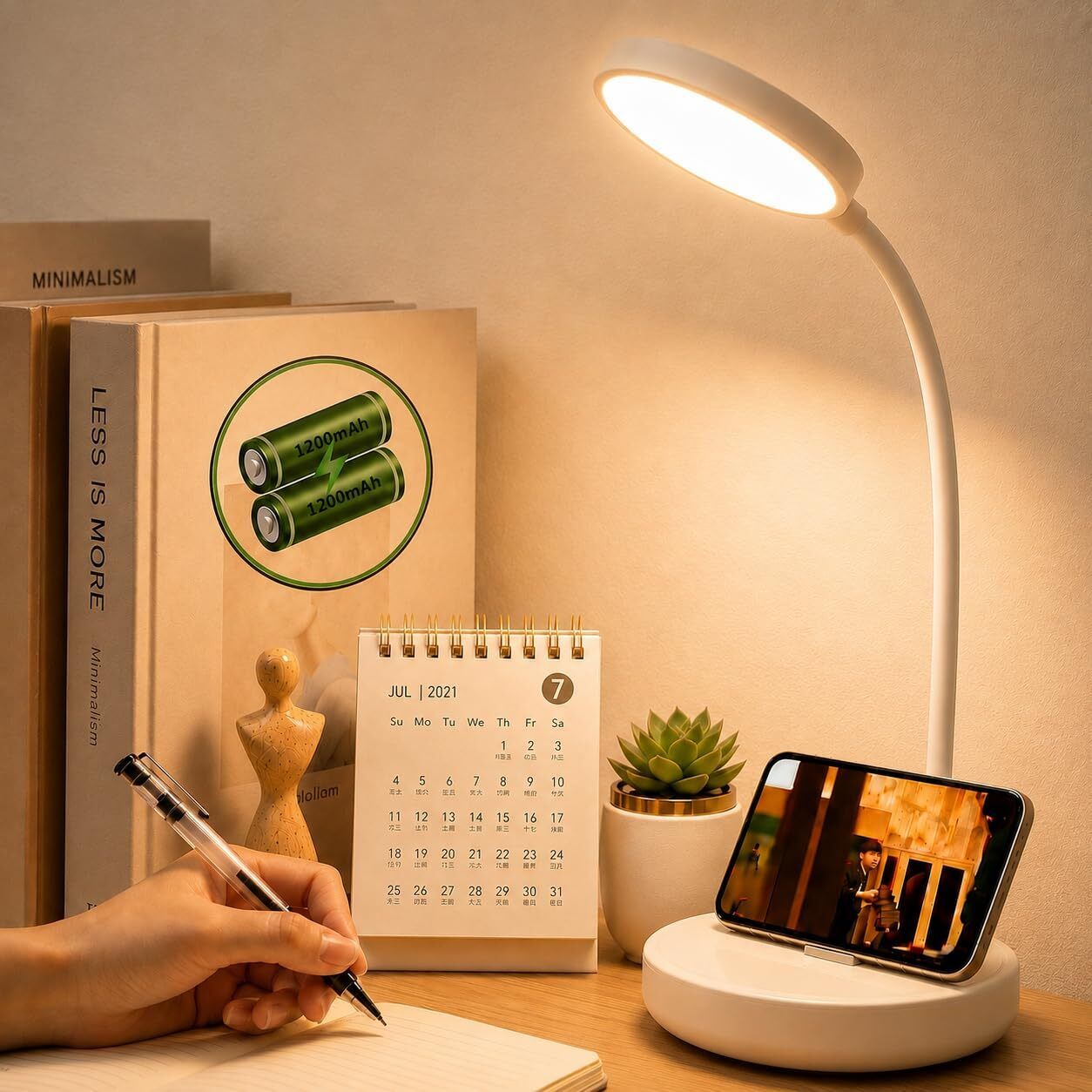 Rechargeable LED Table Lamp for Study | Flexible Desk Light with Stand Study Lamp-image-32