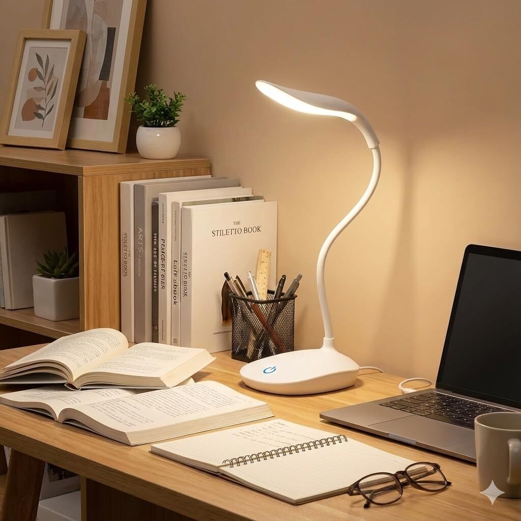 Rechargeable LED Study Lamp with 3 Brightness USB Desk Light Portable Study Lamp