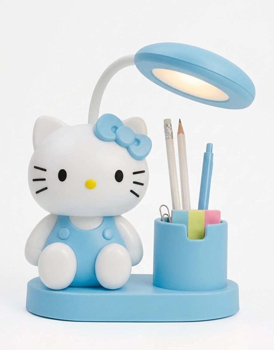 Kitty Rechargeable Study Desk Lamp with Pen Holder(Blue, Height-12 Cm). Study Lamp-image-43