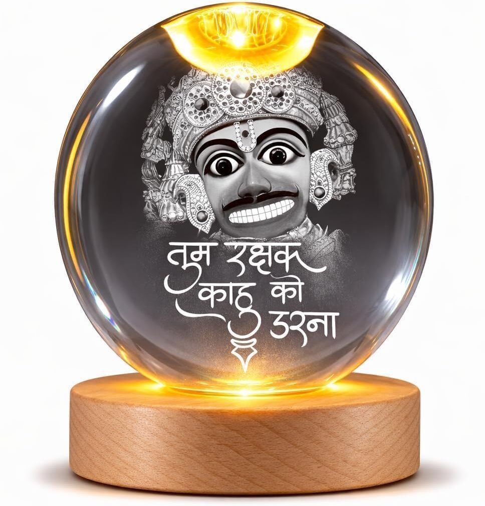 3D Hanuman Ji Crystal Ball Night Light Birthday Gift Table Decoration Lamp Decor Table Lamp-image-43