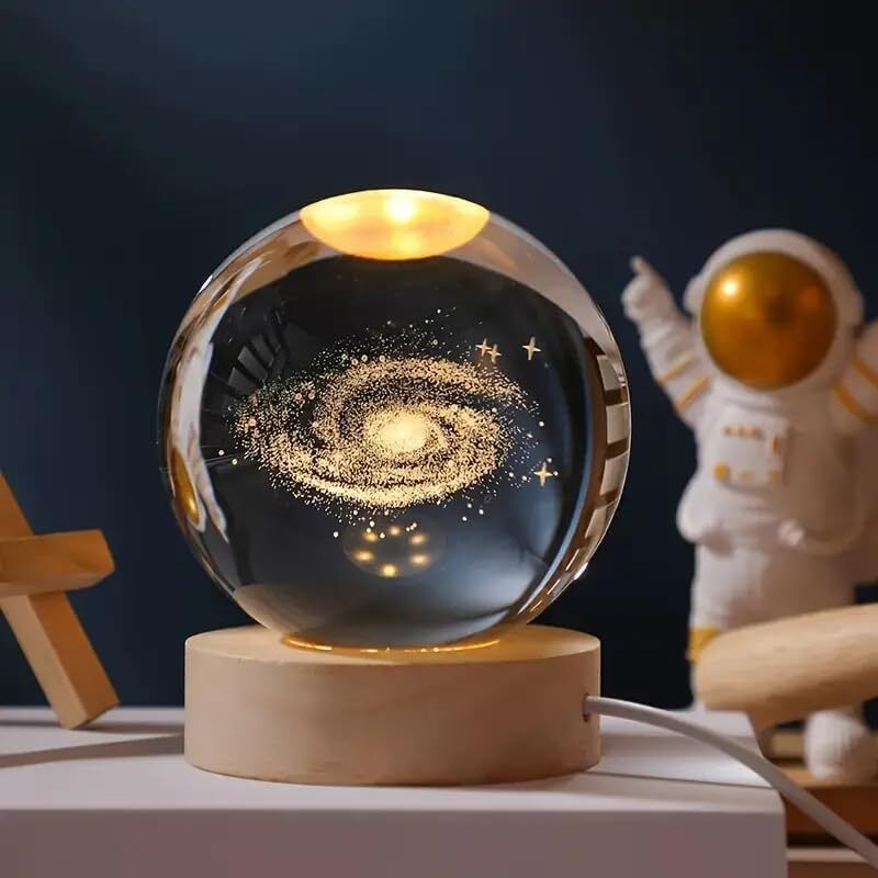 3D Crystal Galaxy Ball Night Lamp, Creative Glass Night Light for Kids Bedroom Night Lamp-image-13