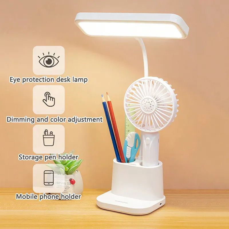 idoleshop 3 Lighting Color Mode Led Desk Lamp, Rechargeable Study Lamp, With Eye Protect Study Lamp-picture-20