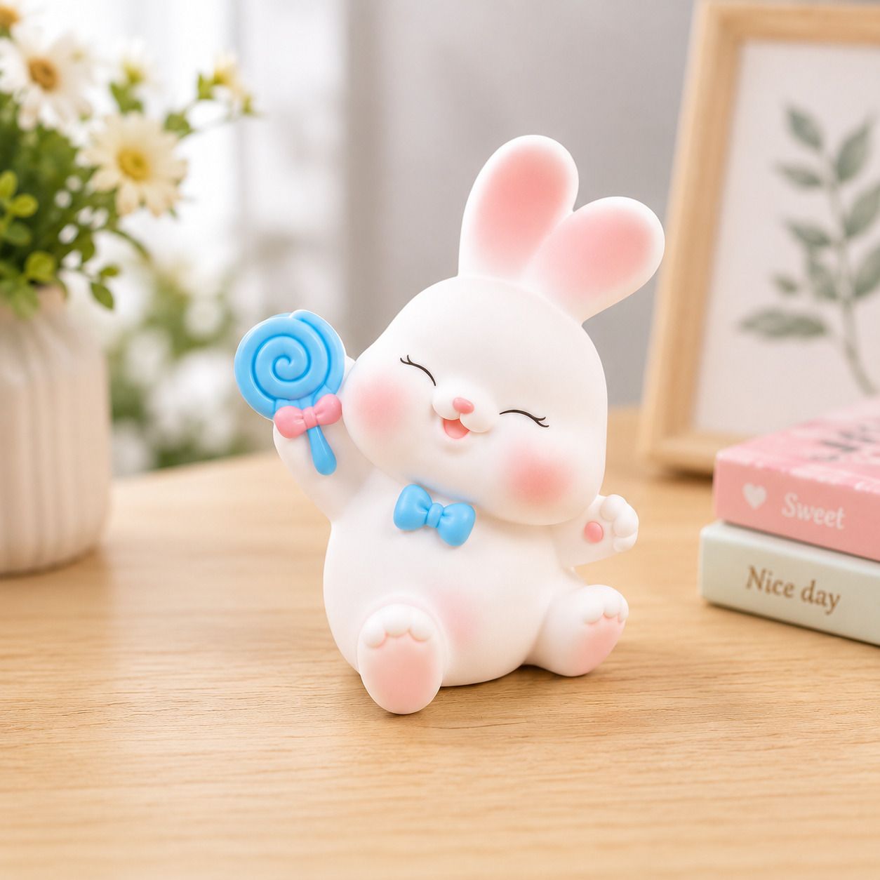 the happy station Lolipop Bunny LED Night Lamp for Kids | Cute Rabbit Silicone Night Light Night Lamp-picture-12