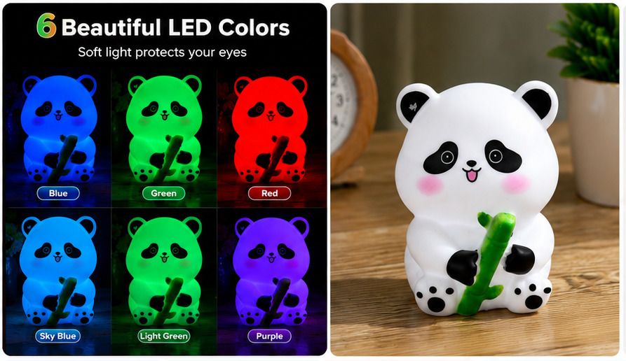 Cute Banboo Panda LED Night Light Table Lamp-image-9