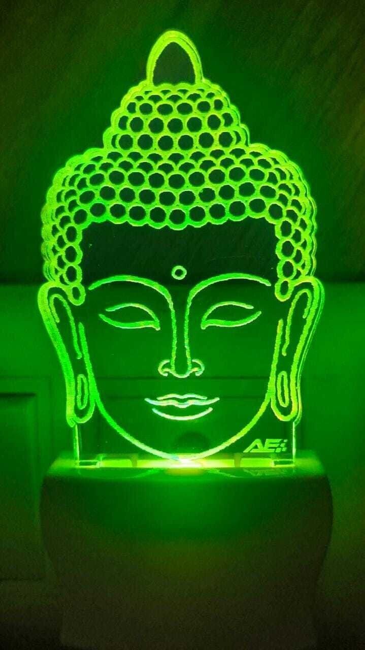 3D GOD BUDDHA FANCY Night Lamp with 7 Color Changing. Night Lamp 11 cm Clear White Night Lamp-image-28