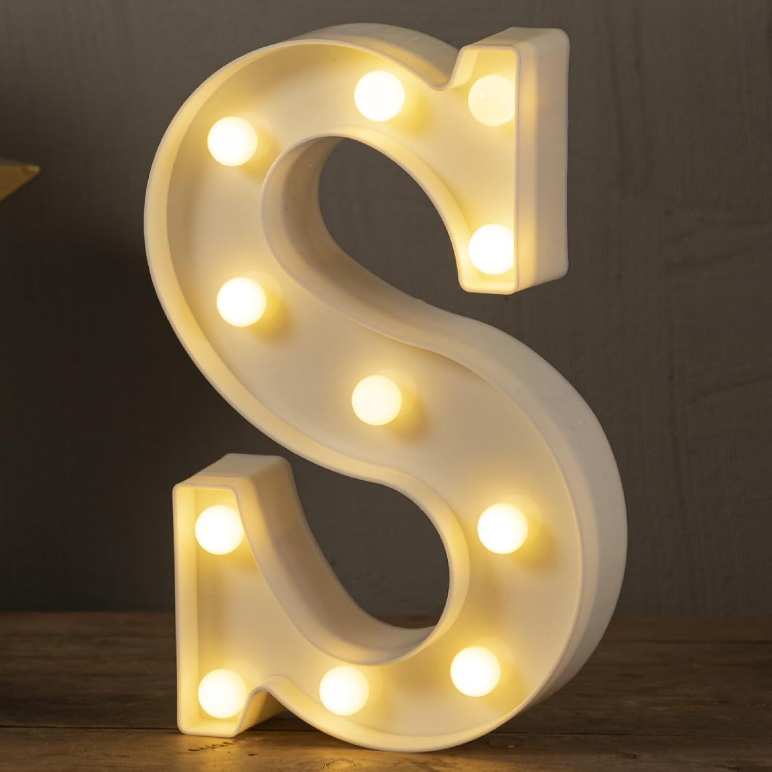 Marquee Warm White Light Up Alphabet LED Letter Lights Sign Night Light Lamp (S) Night Lamp