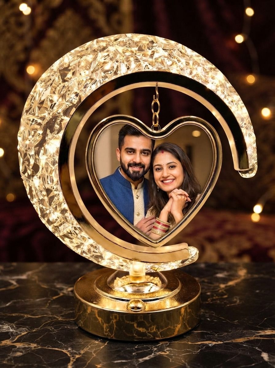 moon heart led lamp with photo Table Lamp-image-46