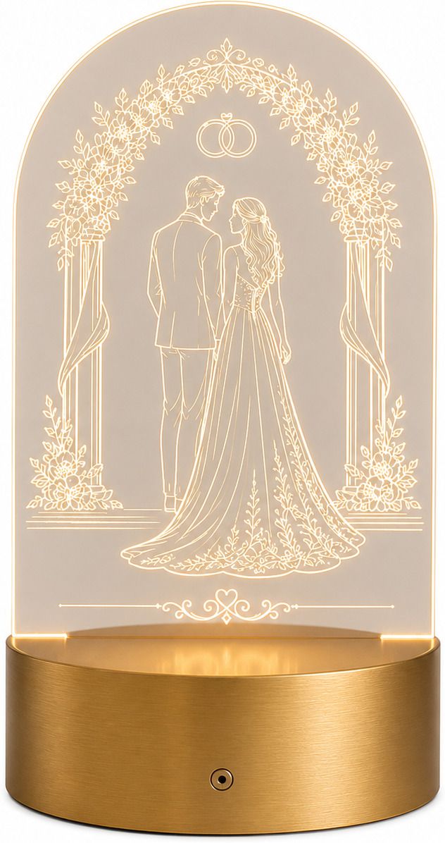 anugrahglow Couple Wedding Acrylic LED Table Lamp - Design 1 Table Lamp-picture-39