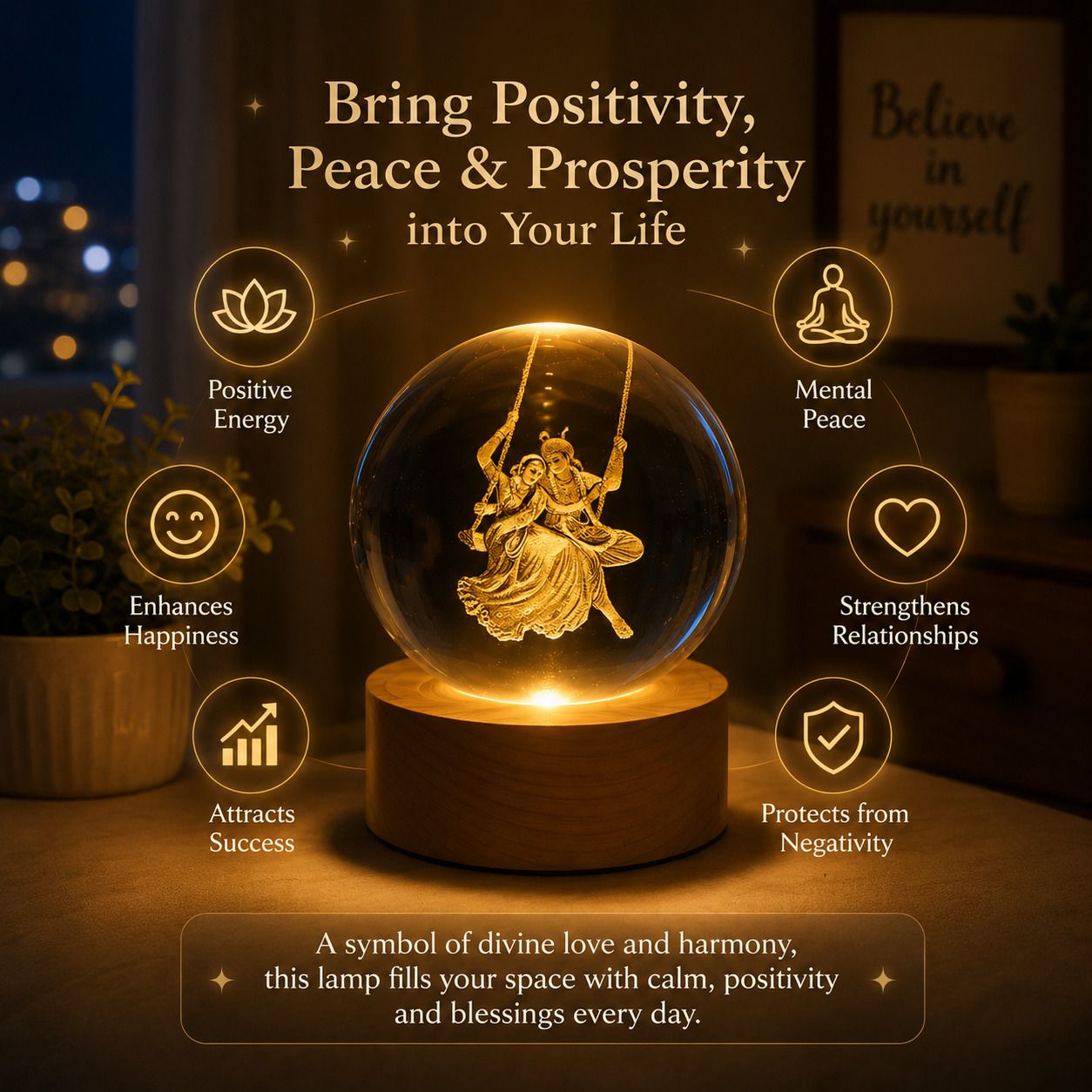 trenzios D Radha Krishna Crystal Ball Night Lamp -Oin8 Table Lamp-picture-10