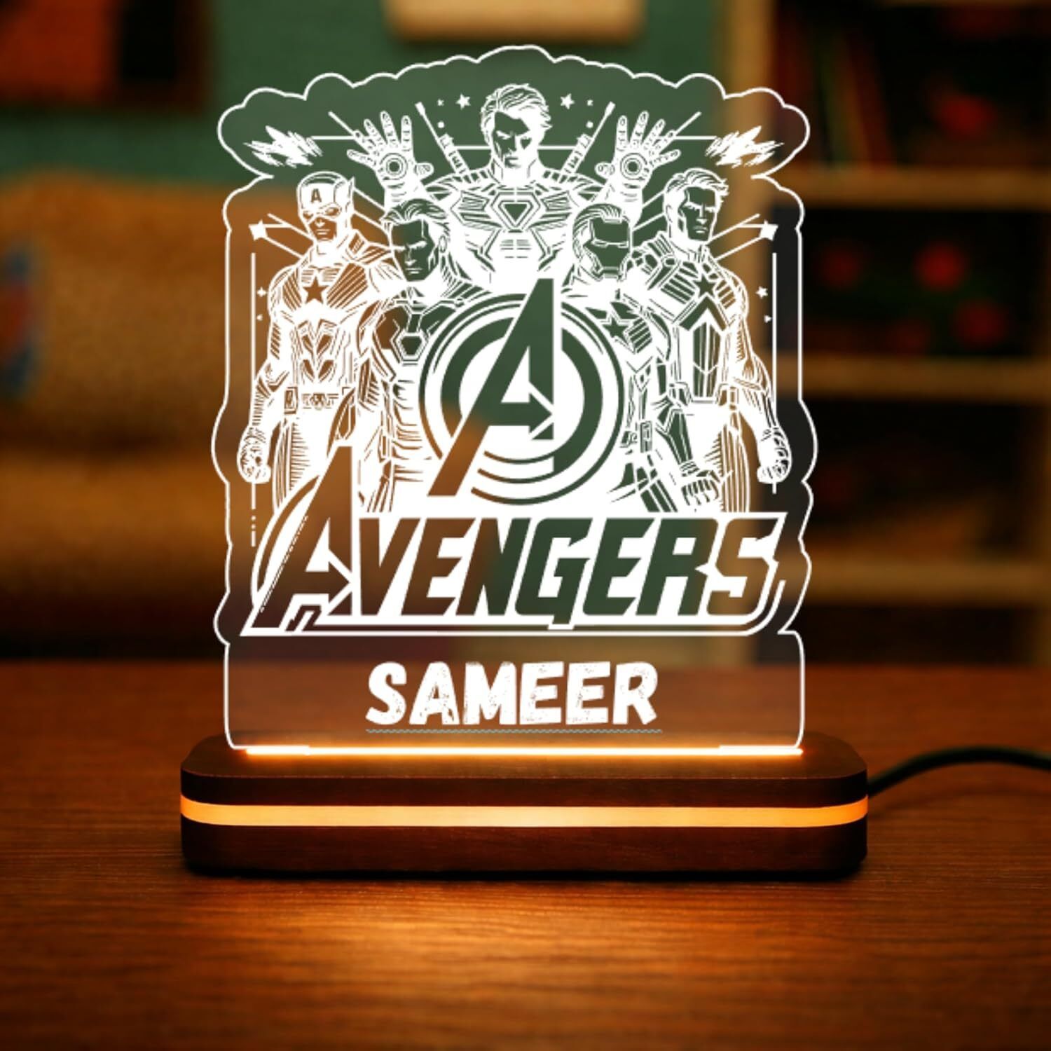 mango haveli Personalized Name LED Lamp Avengers Cartoon Theme For Kids Boys and Girls Table Lamp-picture-12