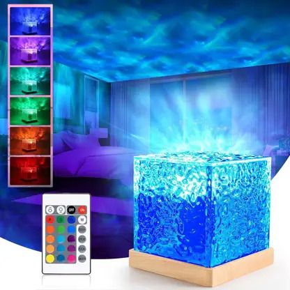 Projector Lights Ocean Wave, Romantic Warm Ocean Wave Water Night Table Lamp-image-46