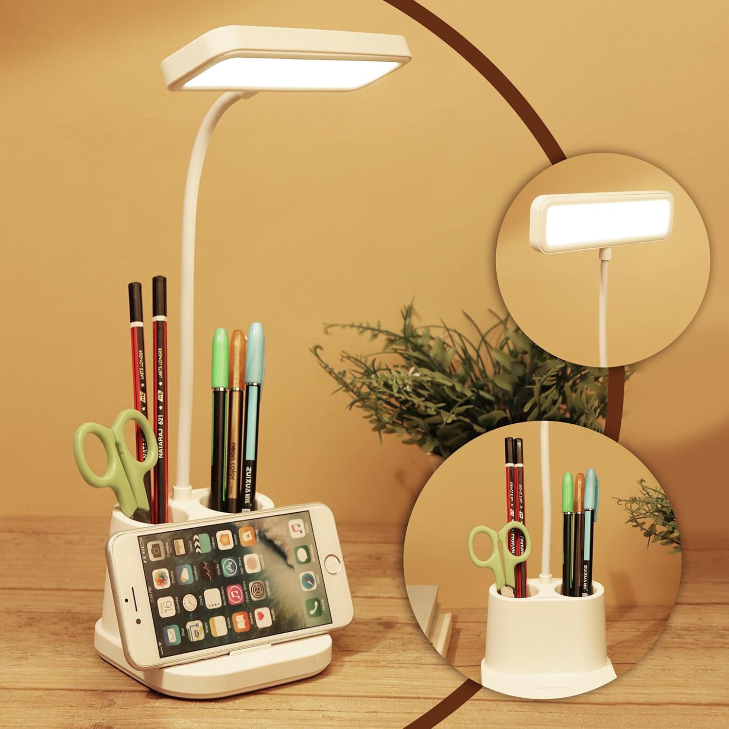 3 Level Brightness Mode Rechargeable, Flexible Gooseneck LED Study / Desk Study Lamp-image-36