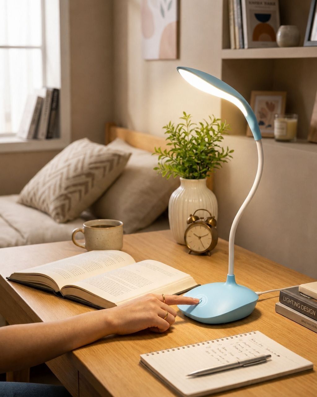 Rechargeable LED Study Lamp for Students | Touch Control Desk Lamp | Table Lamp-image-35