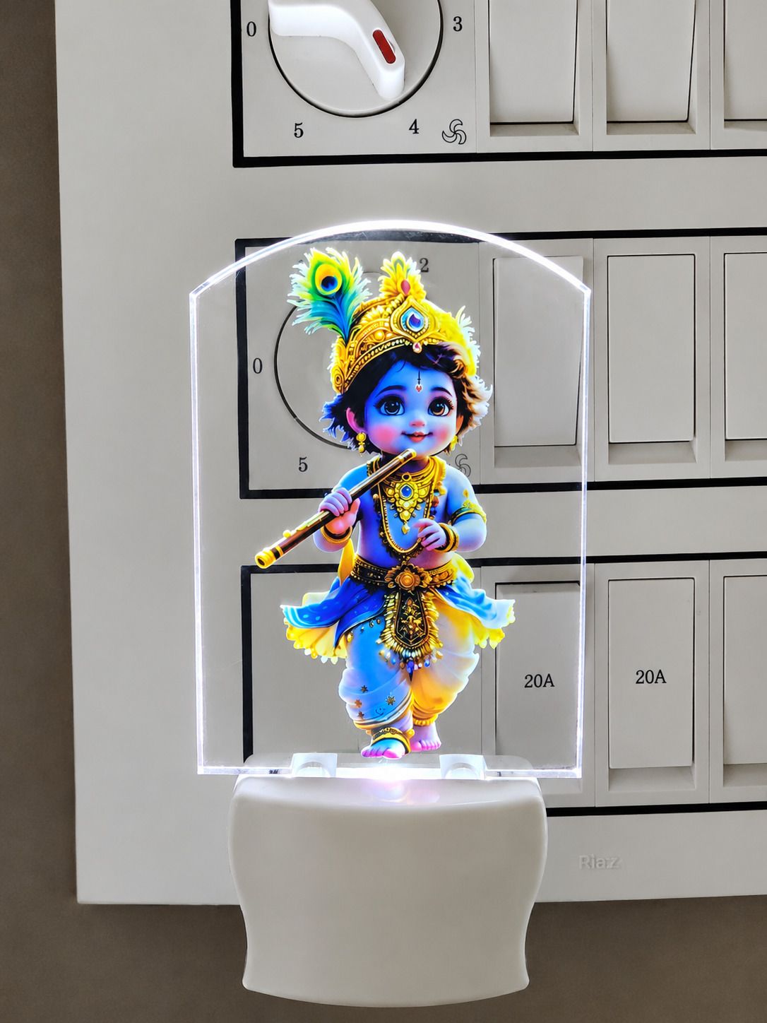 3D Krishna LED Lamp UV Printed Plugin White LED Night Light for Bedroom,Gift Night Lamp-image-1