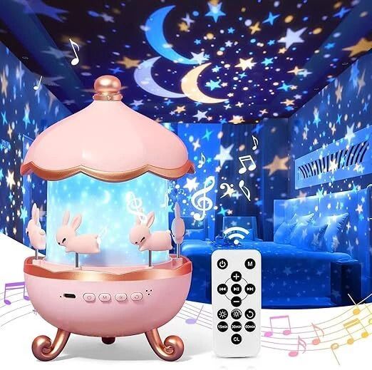 Night Light Rabbit Sky Projector for Kids,Rechargeable Rabbit Light for Kid Night Lamp-image-40