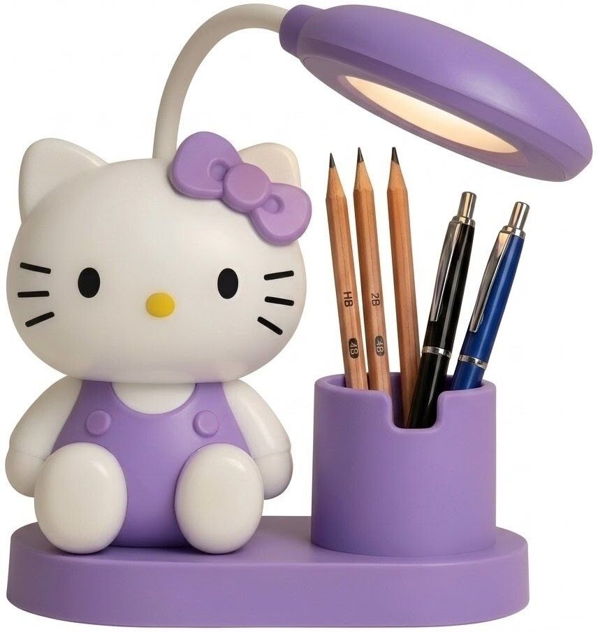decore your way Kitty Rechargeable Study Desk Lamp with Pen Holder(Purple,Height-12 Cm). Study Lamp-picture-26