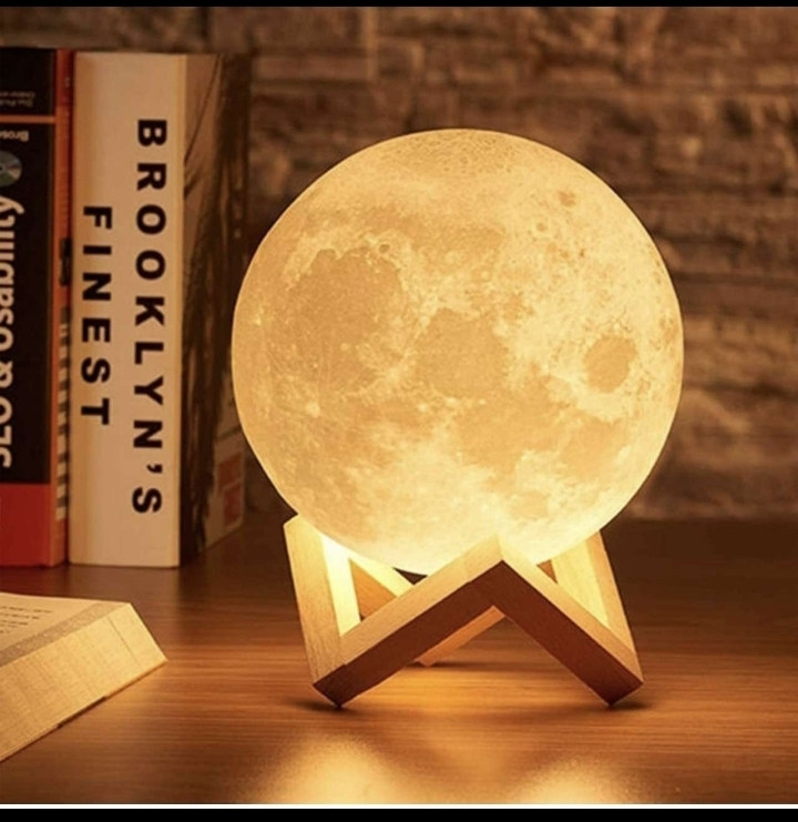 snowshell Moon Lamp, LED 7 Colors Moon Night Light Lamp, Remote & Touch Control Night Lamp image 1