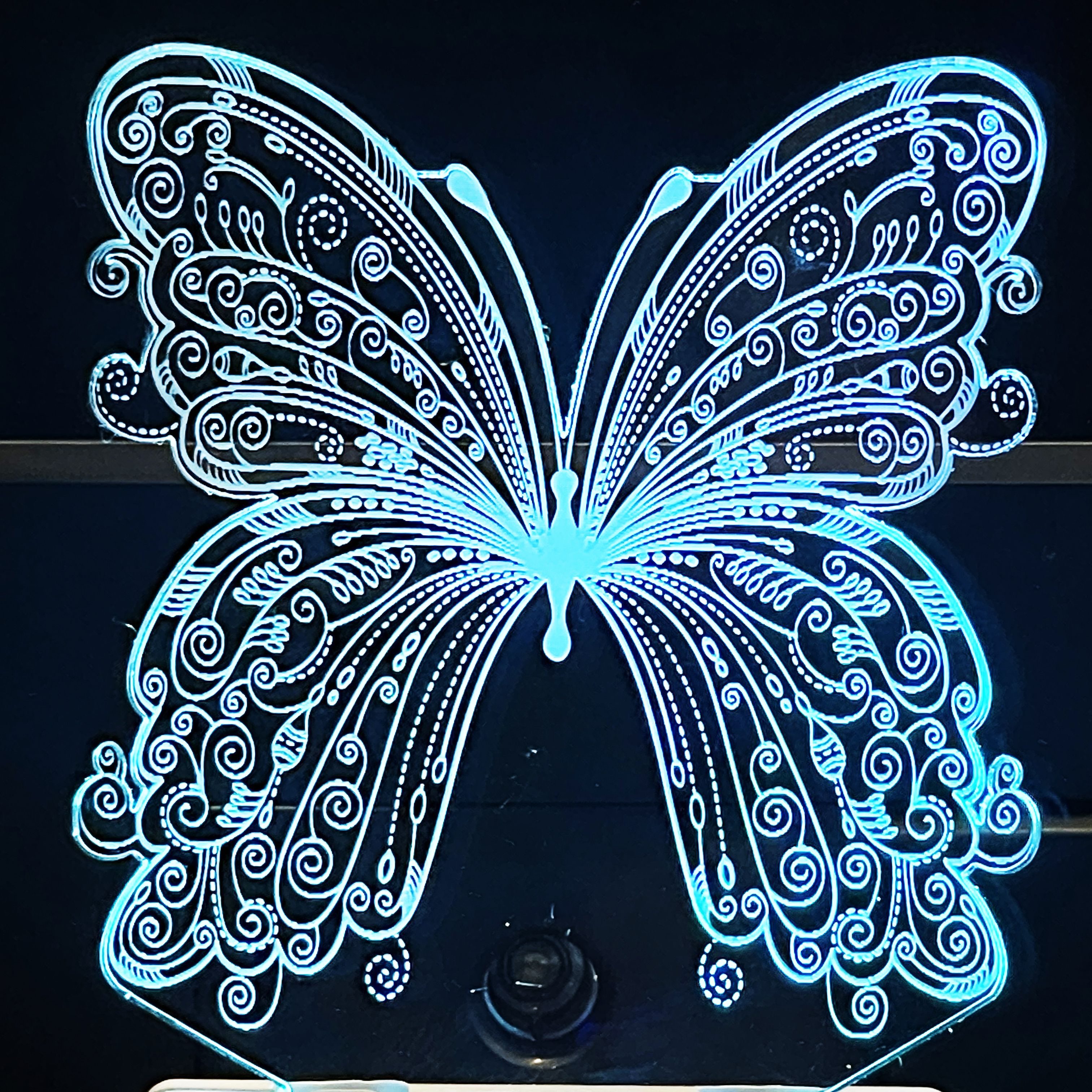 BUTTERFLY Acrylic 3D Illusion RGB 7 Colour Changing LED Plug n Play Night Lamp-image-38